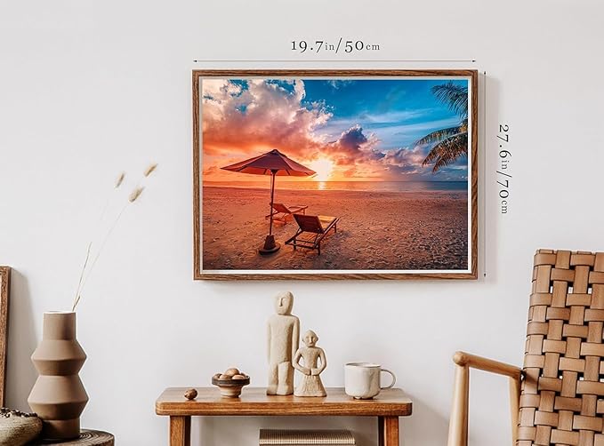Jigsaw Puzzles 2 Pack 1000 Pieces Hawaii Beach & Lake at Sunset Nature Landscape Impossible Challenging Puzzles for Home Decor Birthday Party Gifts Toy for Men Women