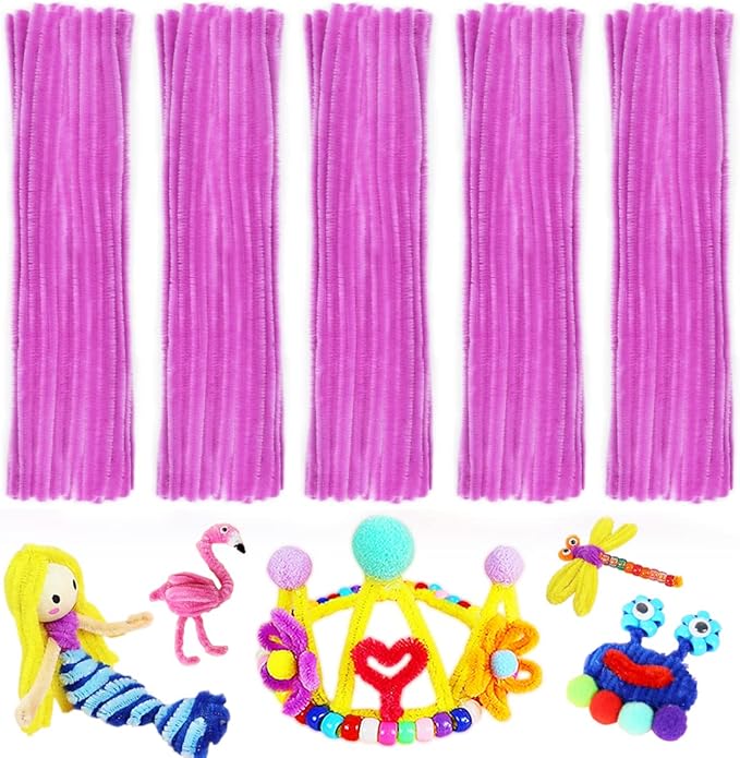 Pipe Cleaners - Arts and Crafts Supplies (Purple)