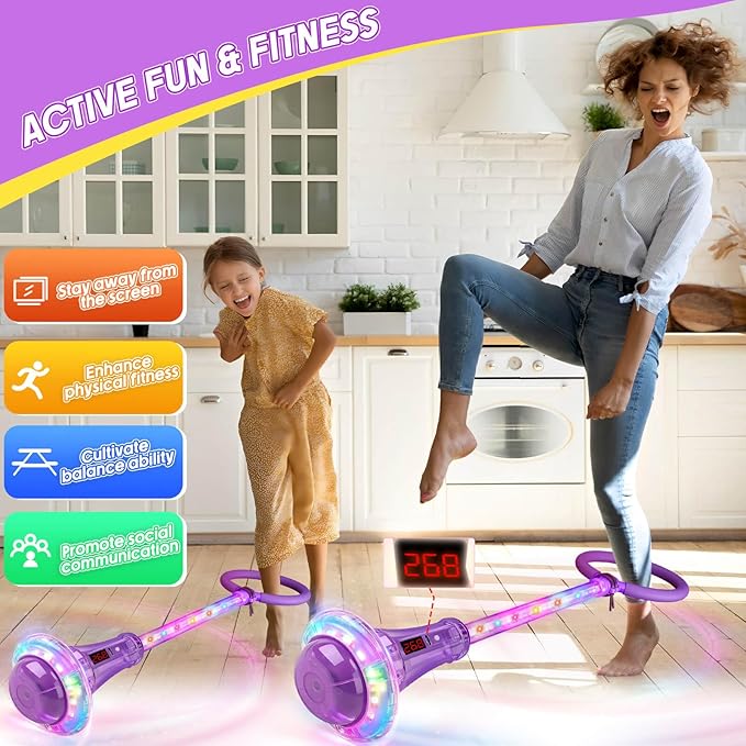 Dolanus Skip Toy with Counter- Laps, Time, Distance, Toys for 5-12 Year Old Kids, Girls Birthday Gifts for Age 5 6 7 8 9 10 11 12, Outdoor Outside Sports Games, Girls Toys Ages 6-8 8-13 (Purple)