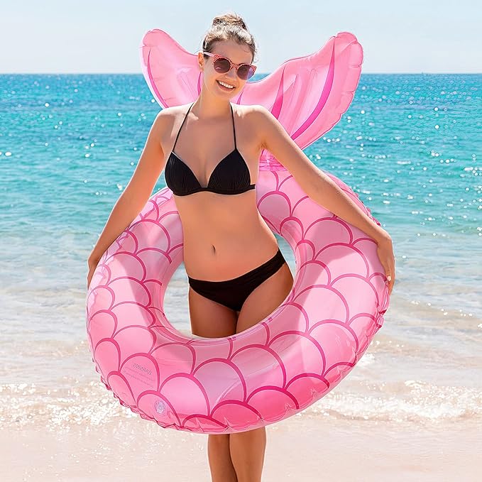 MoKo Inflatable Swimming Ring, Cute Pool Float Tube Decorations Swim Tubes Outdoor Pool Beach Water Floats Party Supplies Floaties