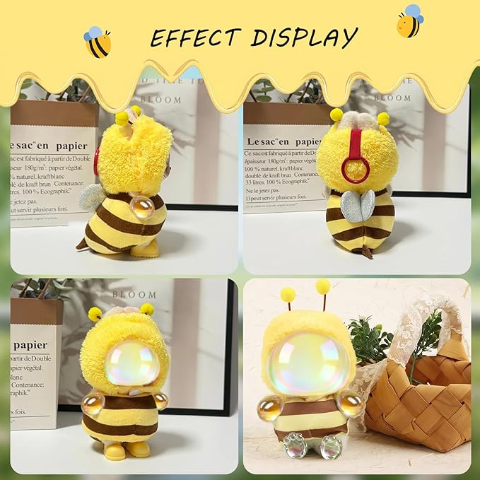Cute Bee Costume for 6.7 Inch (17cm) Dolls,Funny Clothes Park Theme Costume Accessory,2-piece Set has a 3D Feel,Perfect for Collectors and Dress-Up