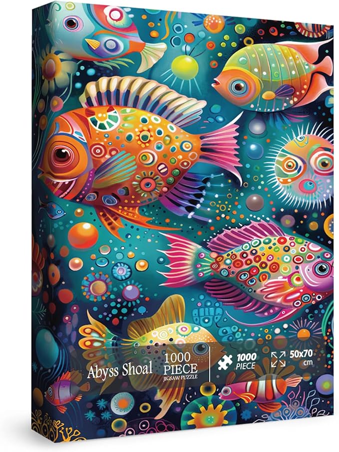 Magic Ocean Fish Puzzle for Adult 1000 Piece, Nature Sea Jigsaw Puzzle Scenery, Colorful Marine Animal Puzzle
