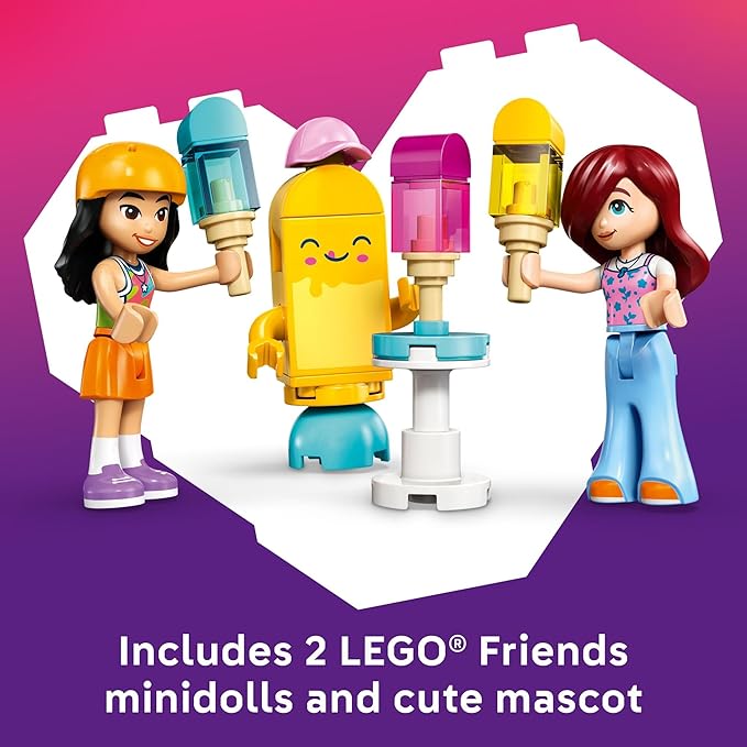 LEGO Friends Ice Cream & Balloon Stand Building Toy for Girls & Boys - Pretend Play Set for Kids, Ages 6+ - W/Liann & Paisley Minidolls & Accessories - Gift Idea for Birthdays - 42692