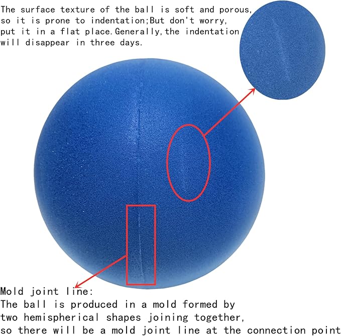 7Inches Uncoated Silent Foam Ball, Sponge Kickball,Dodgeball for Indoor Activity & Play