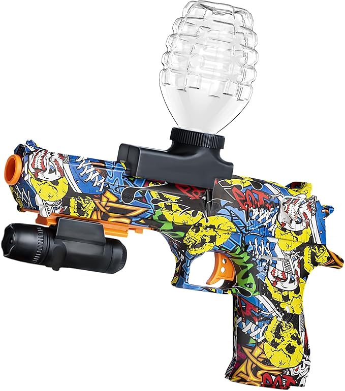 Anstoy Electric Gel Gun Blaster, Automatic Gel Ball Blaster with Goggles, Orby Toy with Sight for Outdoor Backyard Team Games, Rechargeable Splat Toy, for Ages 14+ - Angry