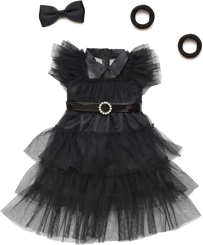 18 Inch Doll Clothes Black Party Dress Costume Accessories for 18 Inch Dolls (Doll NOT Included)