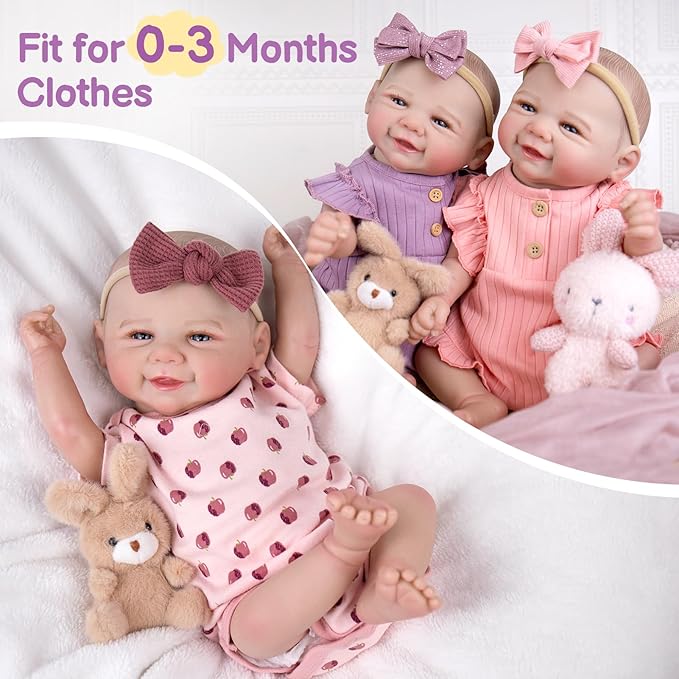Aori Realistic Reborn Baby Dolls - Weighted Lifelike Newborn Baby Girl that Look Real with Flexible Limbs, Real Life Baby Doll Set with Outfit for Kids 3+, Parents, Elderly and Collectors