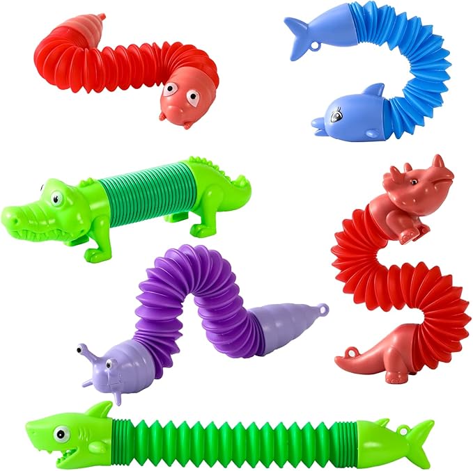 Limskys Pop Tubes - Animal Fidget Toys, Sensory Toys for Toddlers 3-4, Party Favors for Kids 3-8