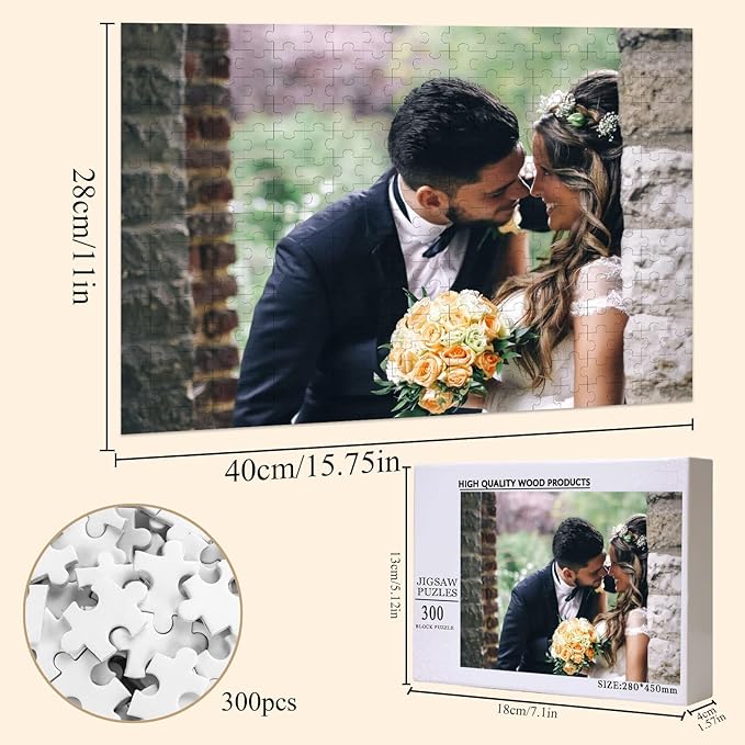 Custom Puzzle from Photos 200/300/500/1000 Pieces Personalized Puzzles for Family, Wedding, Chrisrmas, Gifts