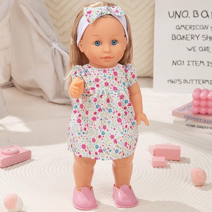 Mother Love Walking Dolls,16 Inches Interactive Baby Dolls, Baby Dolls with Hair, Singing and Walking Dolls for Girls,for 3+ Year Old Girls Gifts