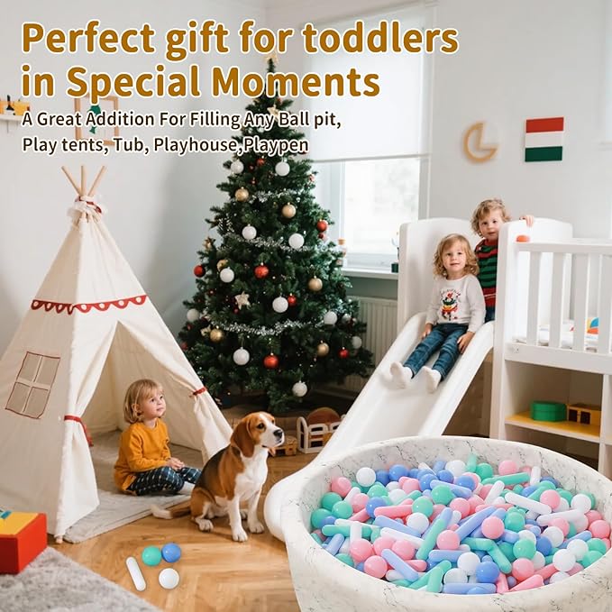 STARBOLO Ball Pit Balls for Kids -Pack of 150 200 500 Colorful Ball Pit Balls Crush Proof Plastic Toy Balls for Toddlers Ball Pit, Ball Pit Play Tent, Baby Pool Water Toys