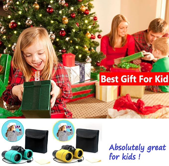 Binoculars for Kids Best Gifts for 3-12 Years Boys Girls High-Resolution Optics Shockproof Mini Kids Binoculars Toys Folding Small Telescope for Bird Watching Camping Outdoor Play