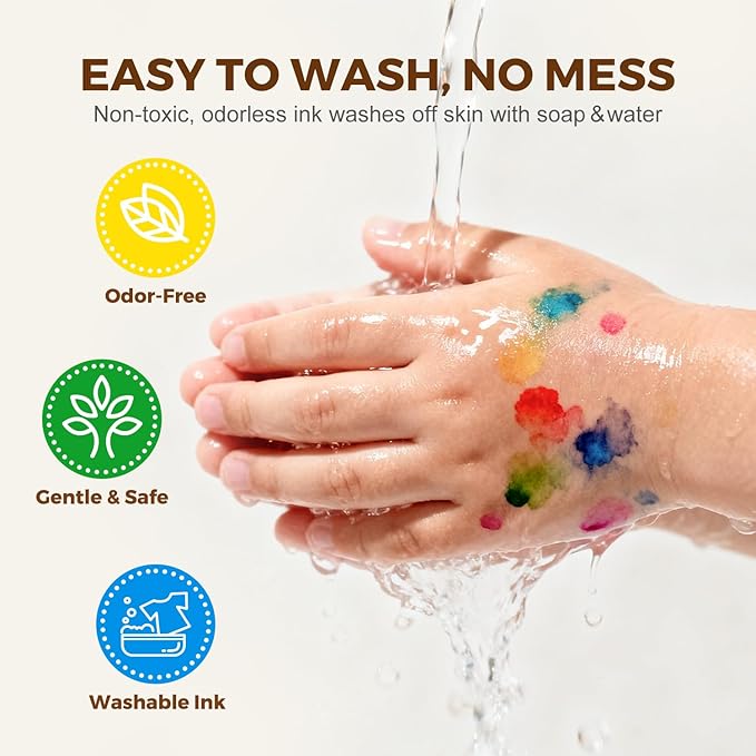 Jar Melo Washable Dot Markers for Toddlers, 8 Colors Dot Paints with 120 Printed PDF & 10 Activity Papers, Non-Toxic Bingo Markers for Kids Arts and Crafts Gifts