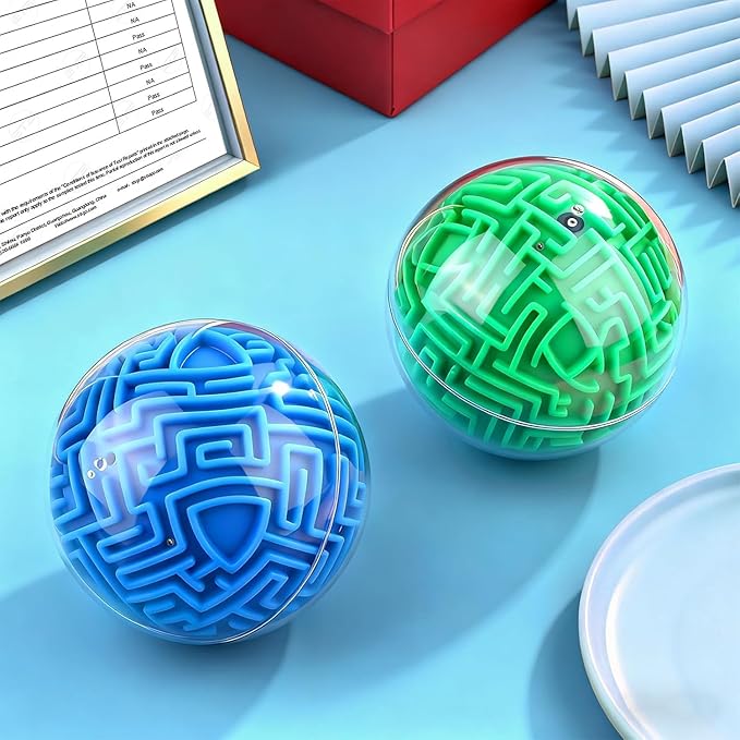 YongnKids Amaze 3D Memory Sequential Maze Ball Puzzle Toy Gifts for Kids Adults - Challenges Game Lover Tiny Balls Brain Teasers Game (Blue)