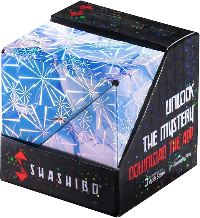 Shashibo Shape Shifting Box - STEM Fidget Toy with Ultra Strong Magnets - Sensory Puzzle Cube Transforms Into 100+ Shapes, Easter Basket Stuffers Gift for Kids, Teens, and Adults (Polar)