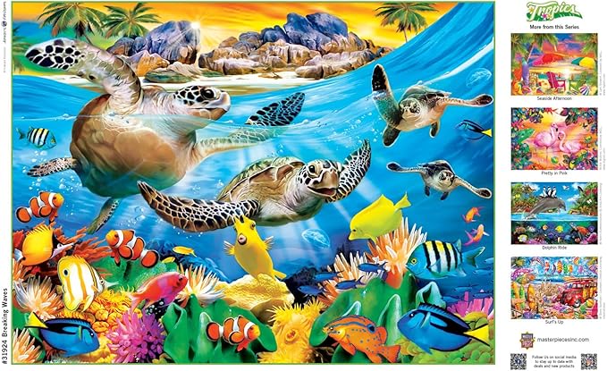 MasterPieces 300 Piece EZ Grip Jigsaw Puzzle - Breaking Waves - 18"x24"