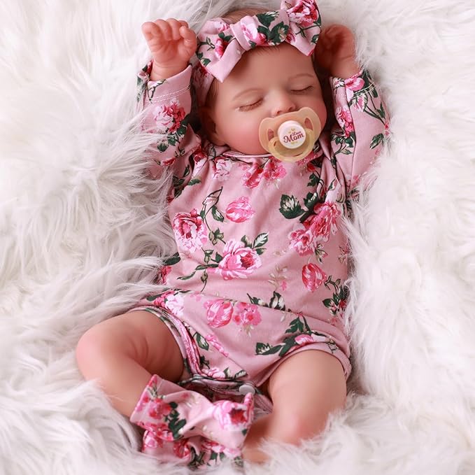 BABESIDE Lifelike Reborn Baby Dolls - 20 inch Sleeping Realistic Newborn Baby Dolls Vinyl Full Body Real Life Baby Dolls Girl with Accessories Gifts for Kids Age 3 + & Collection