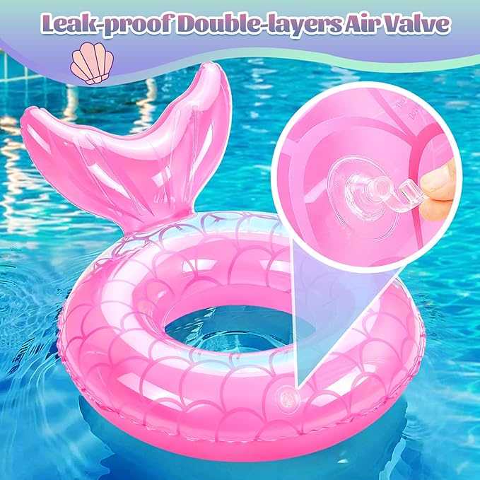 MoKo Inflatable Swimming Ring, Cute Pool Float Tube Decorations Swim Tubes Outdoor Pool Beach Water Floats Party Supplies Floaties