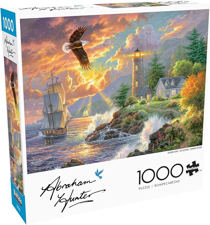Buffalo Games - Abraham Hunter - Seaside Light - 1000 Piece Jigsaw Puzzle for Adults - Challenging Puzzle Perfect for Game Nights - Finished Size is 26.75 x 19.75