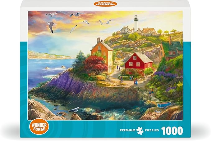 Wonder Forge Goat Hill Lighthouse 1000 Piece Jigsaw Puzzle for Adults | Unique, Perfectly-Fitting Pieces | Fun, Vibrant Imagery | Amazon Exclusive