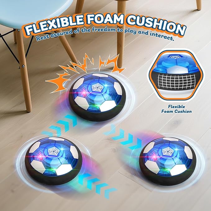 3-in-1 Hover Soccer Ball Set for Kids, Gift for Boys 3-5 6-8, Hover Soccer Ball for Kids, LED Lights Indoor Outdoor Birthday Christmas Hockey Gifts for Boys