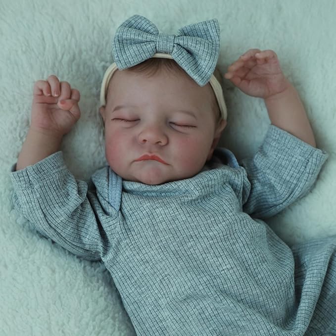 SCOM Realistic Reborn Baby Dolls - 18 Inch Real Life Baby Girl, Lifelike Doll with Weighted Body, Newborn Baby Boy with Full Vinyl for Kids Age 3 4 5 6+ Gift