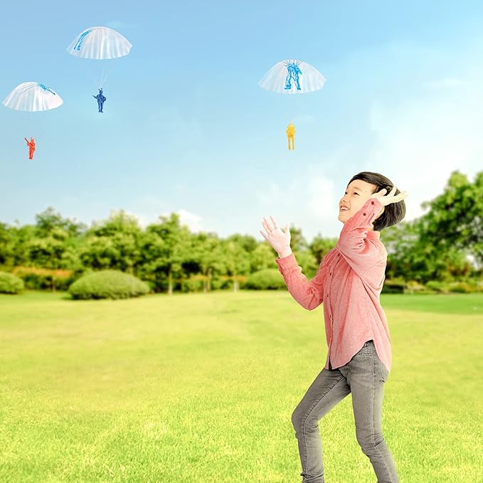 ArtCreativity 36 Packs / 2.5” Army Parachute Toys for Kids, Vinyl Parachute Men Toy in Assorted Colors, Durable Plastic Army Men Action Figures Hand Throwing for Boys & Girls