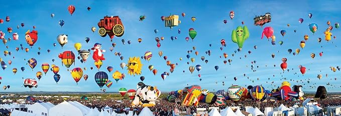 MasterPieces 1000 Piece Jigsaw Puzzle For Adults, Family, Or Youth - Albuquerque Balloons Panoramic - 13"x39"
