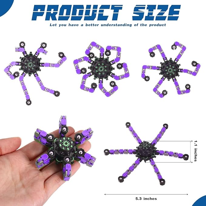 Easter Basket Stuffers, 48 Pcs Transformable Fidget Spinners Toys- Deformable Fingertip Gyro Stress Relief Sensory Toys, Easter Party Favors & Birthday Gifts for Kids Adults Boys Girls