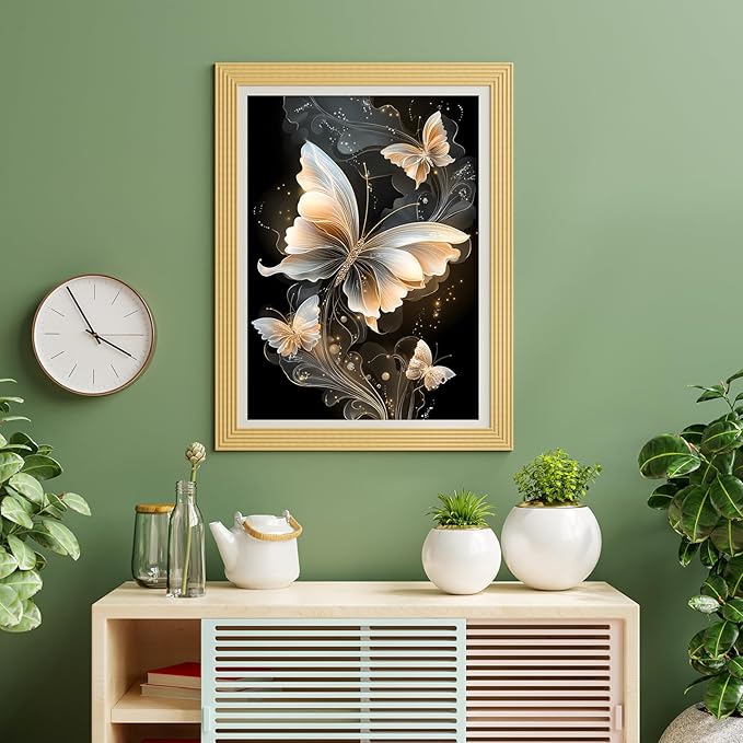 Puzzles for Adults 500 Pieces, Butterfly Jigsaw Puzzles - Dreamy Butterfly, Impossible Diamond Art Puzzle for Seniors Families, 20.47x14.96 Inches, 1:1 Poster, Letter On The Back