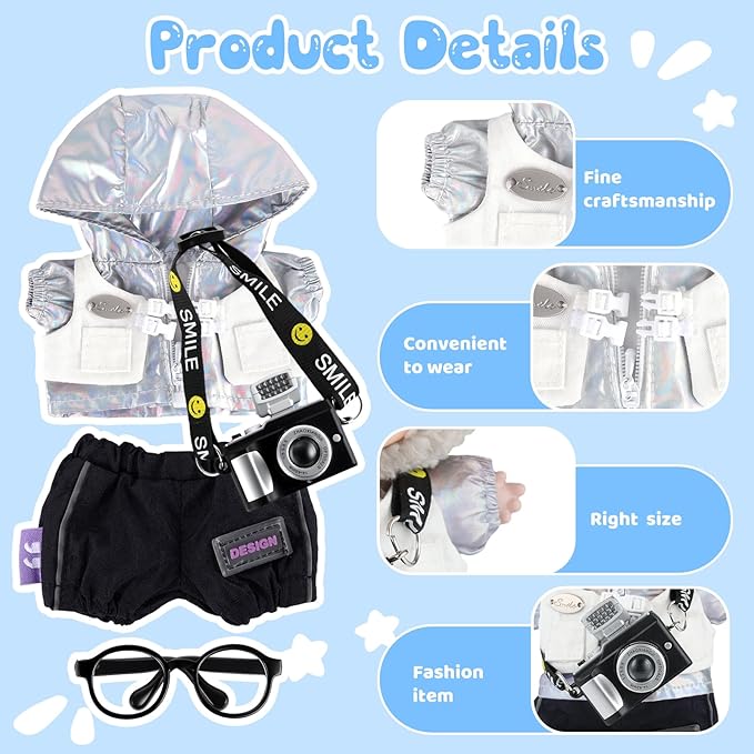 GAGAKU 17cm Doll Clothes (Fashion Style), Dress-up Set Stylish Replacement Outfit, Collection Clothing Accessories (Doll Not Included)