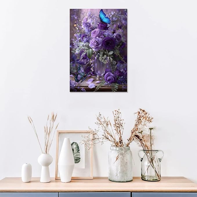 Great Jigsaw Puzzles for Adults 300 Pieces Purple Floral Butterfly Puzzles for Adults Toys Gift Family Decoration Kids Puzzle