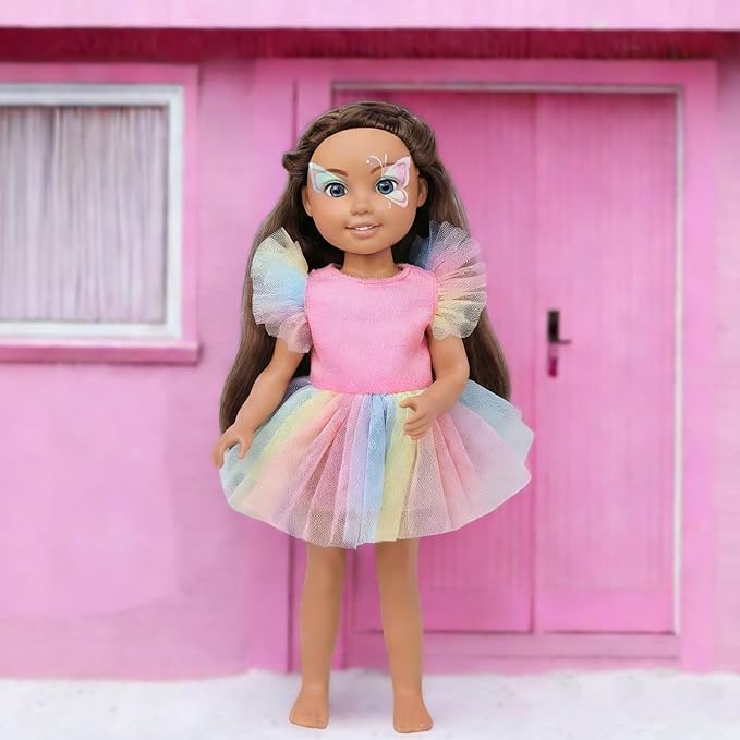 20 PCS Glitter American Girl Clothes, for 14" Baby Doll Clothes and Accessories (14 inch Doll Girl Clothes)