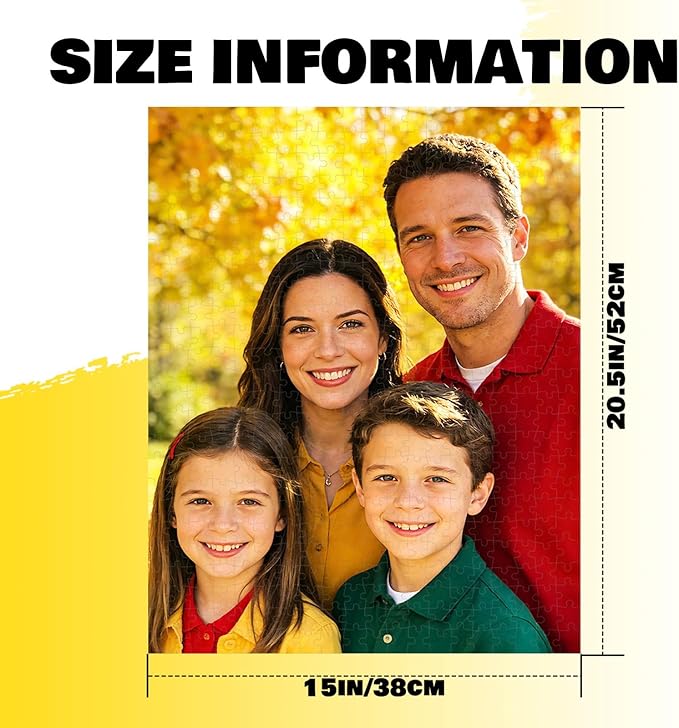 Custom Photo Puzzle 500 Pieces，Personalized Jigsaw Puzzle Made from Your Own Picture, Ideal Gift for Valentine's Day, Wedding, Pet, Birthday, Familys