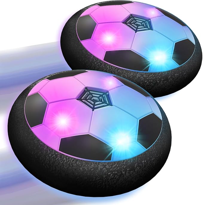 Officygnet 3 Pack Hover Soccer Ball, Boys Toys for 3, 4, 5, 6, 7, 8 Year Olds, Air Floating Soccer Toy with LED Lights, Indoor Toys Games for Kids Ages 4-8, 4-6 - Ideal Soccer Gifts for Boys 8-12