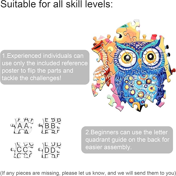 Bimkole Owl Puzzles for Adults 1000 Pieces, Animals Paper Jigsaw Puzzle 1000 Pieces - Fun and Challenging Family Decoration Puzzle Great Gift Idea, Finished Size is 31.5 x 16.14 in