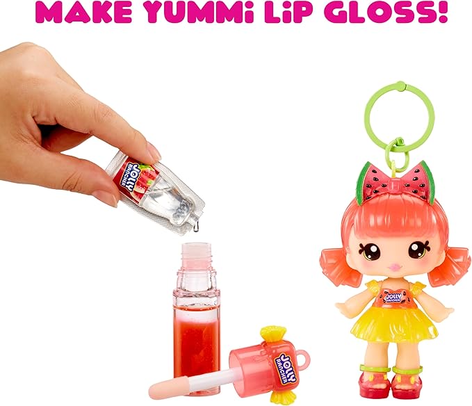 Yummiland x Licensed Sweets Lip Gloss Doll: JOLLY RANCHER Includes DIY Lip Gloss + Removable Keychain, Cosmetic Play, Collectible, Ages 4+