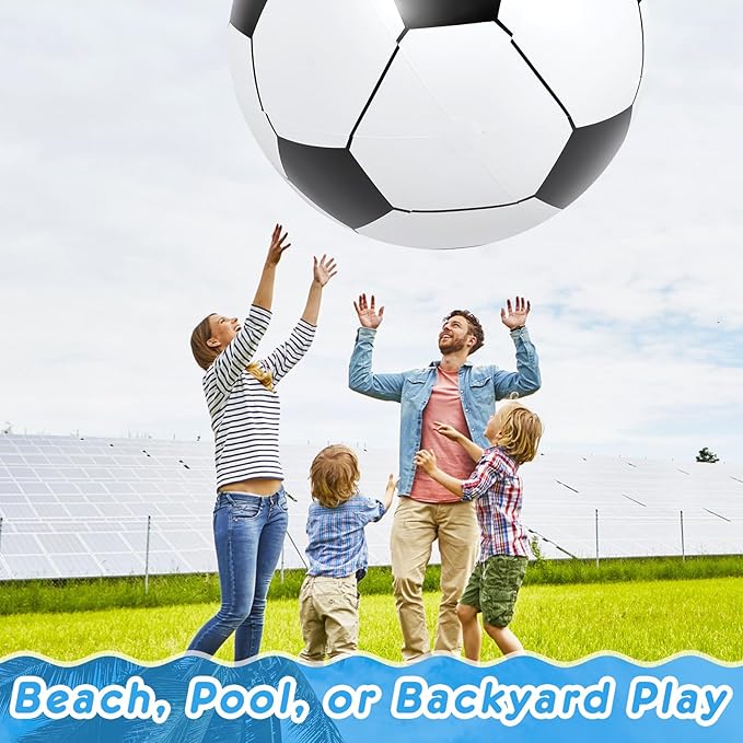 Lewtemi Big Inflatable Giant Soccer Ball Large Inflatable Beach Sport Ball Pool Party Decoration Toys Oversized Jumbo Beach Toy for Pool Water Sports Games