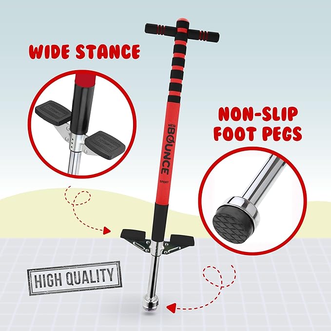 New Bounce Pogo Stick for Kids - Pogo Sticks, 40 to 80 Lbs - Sport Edition, Quality, Easy Grip, PogoStick for Hours of Wholesome Fun