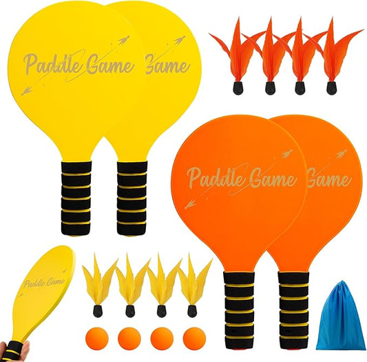 U&C Planet Beach Paddle Ball Set, Badminton Rackets, Family Game for Kids and Adults, Indoor Outdoor Game Backyard Park Camping Yard for Boys Girls Ages 3+, Beach Necessities Must Have