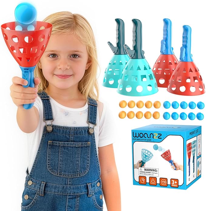 Pop Pass Catch Ball Game - Outdoor & Indoor Sport Toy for Kids Ages 3-5-7 4-8-12 Toss & Catch Game Set Pool Beach Lawn for Boys Girls Family Friends Yard Party Fun