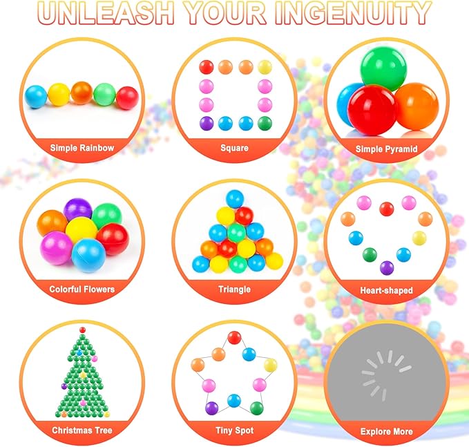 Clear Ball Pit Balls - Crush Proof Plastic Toy Balls for Boys and Girls