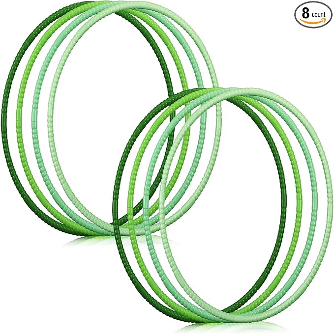 Sratte 8 Pcs Color Hoop Detachable Adjustable Exercise Ring Plastic Hoop for Gymnastics Dog Agility Equipment Party Decor, 4 Colors
