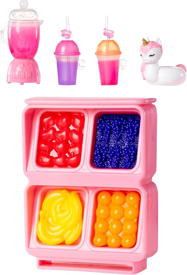 Rainbow High Littles Pool Day Playset + Small Doll (Pink 5.5”), Pool with Rainbow Slide, Accessories, Smoothie Stand, Kids Gift Ages 4+