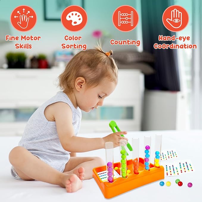 Counting and Color Sorting Kit Toy, Preschool Kindergarten Learning Activities, Math Manipulatives Supplies Matching Games, Fine Motor Skills, Educational Montessori Toys for Kids 3 4 5 6 7 8 Year Old