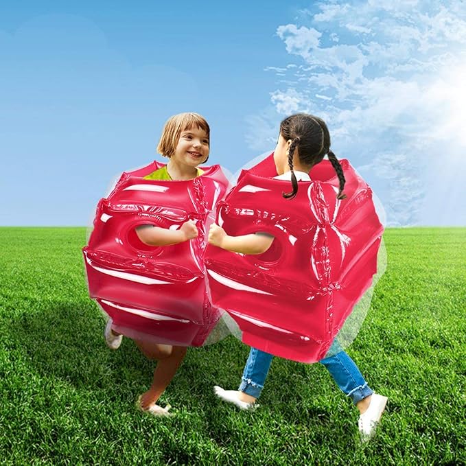 ZHUYNXIR 2 PC Sumo Balls for Kids, Kids Bumper Bounce Balls, Kid Sumo Balls, Lawn Game Ball for Child Outdoor Team Gaming Play, 24 inch, red+red.