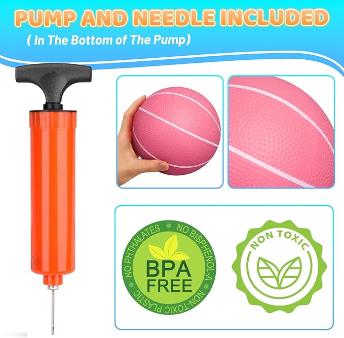 6 INCH PVC Mini Basketball for Indoor Mini Hoops, Soft 6" Rubber Replacement for Over Door Hoops, Ideal for Adults & Kids