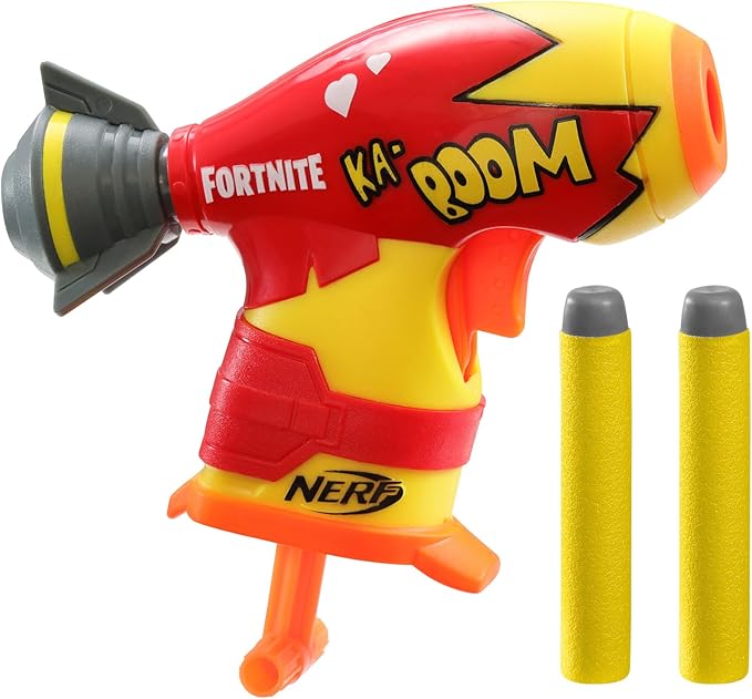 Nerf Fortnite Micro Bombs Away! Mini Dart-Firing Blaster - Fortnite Bombs Away! Glider - Includes 2 Nerf Elite Darts