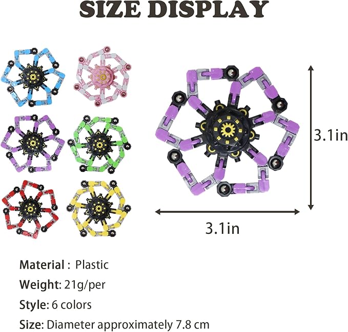 Easter Basket Stuffers, 12 Pcs Transformable Fidget Spinners Toys- Deformable Fingertip Gyro Stress Relief Sensory Toys, Easter Party Favors & Birthday Gifts for Kids Adults Boys Girls
