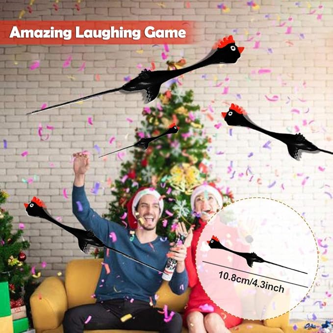 Slingshot Chicken Rubber Chicken Flick Chicken Flying Chicken Flingers Stress Gag Toys, Rubber Chicken Slingshot Funny Christmas Stuffers Easter Chicks Novelty Gifts for Kids